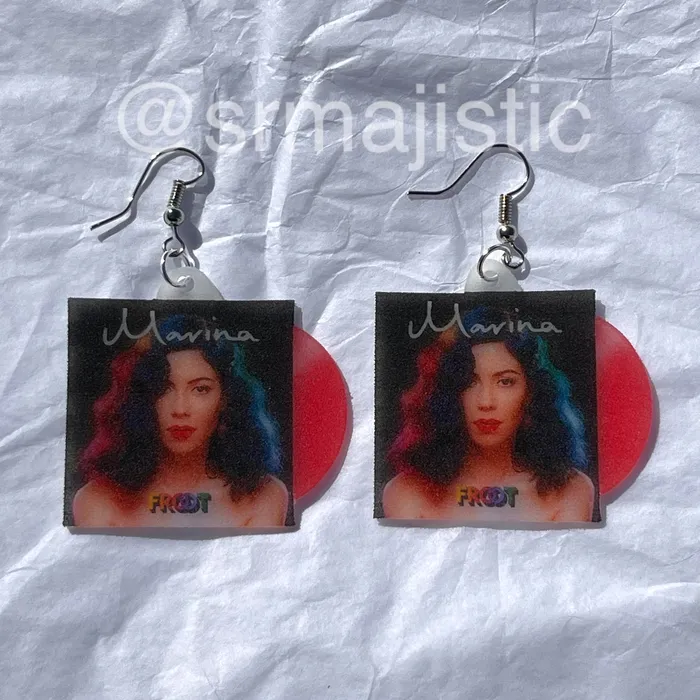 Marina and the Diamonds FROOT Vinyl Album Handmade Earrings Sam Makes Things Earrings