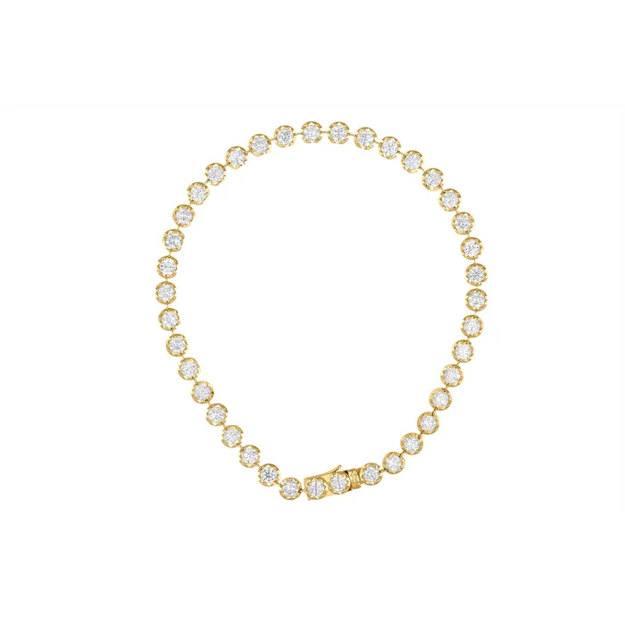 Meierotto Jewelers 14K Yellow Gold Illusion Set Diamond Bracelet Bracelets Meierotto Jewelers 14K Yellow Gold Illusion Set Diamond Bracelet Bracelets