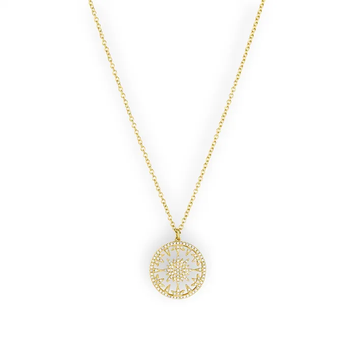 Meierotto Jewelers Necklaces 14K Yellow Gold Diamond and Mother of Pearl Necklace Meierotto Jewelers Necklaces 14K Yellow Gold Diamond and Mother of Pearl Necklace
