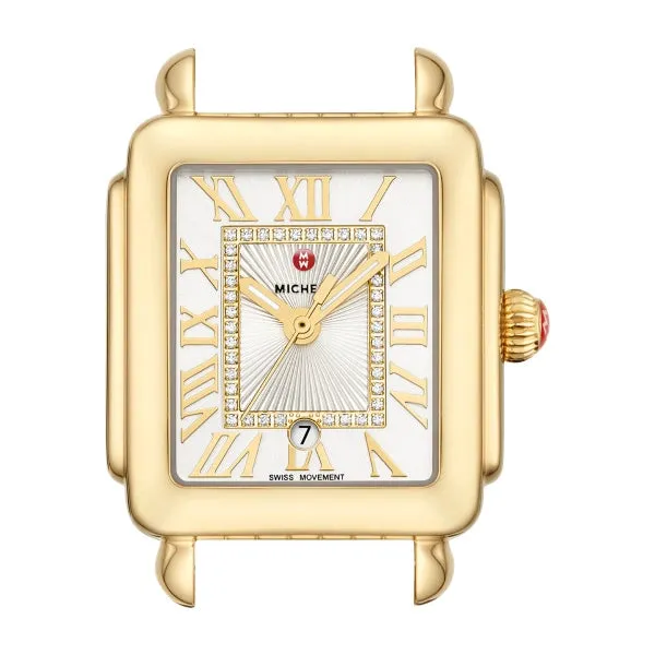 Michele Watches Michele Deco Madison MidSize GoldPlated Diamond Dial Watch 29 x 31mm Quartz Michele Watches Michele Deco Madison MidSize GoldPlated Diamond Dial Watch 29 x 31mm Quartz