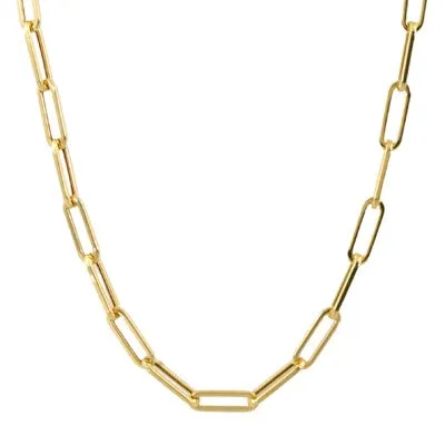 Necklaces Doves Doves 18K Yellow Gold Large Paperclip Chain Necklace