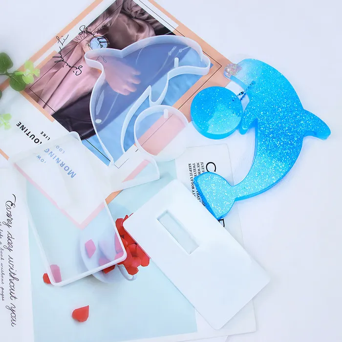 Necklaces IntoResin Heart Moon Dolphin Photo Frame Resin Molds