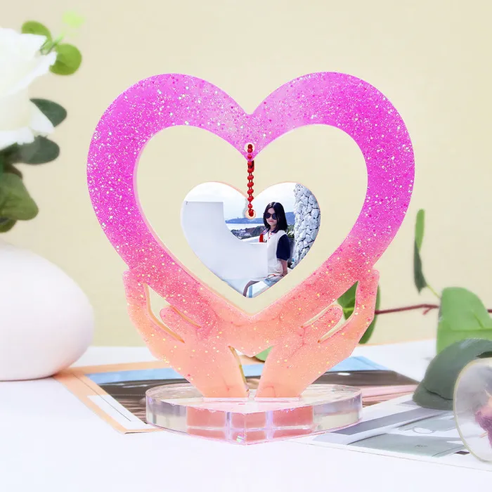 Necklaces IntoResin Heart Moon Dolphin Photo Frame Resin Molds