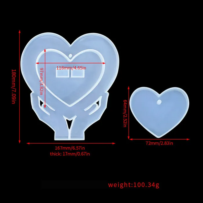 Necklaces IntoResin Heart Moon Dolphin Photo Frame Resin Molds