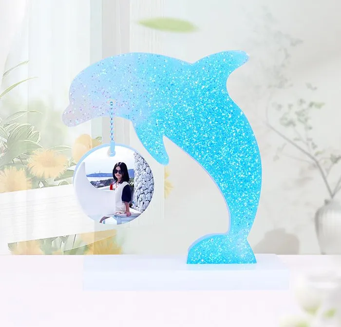 Necklaces IntoResin Heart Moon Dolphin Photo Frame Resin Molds