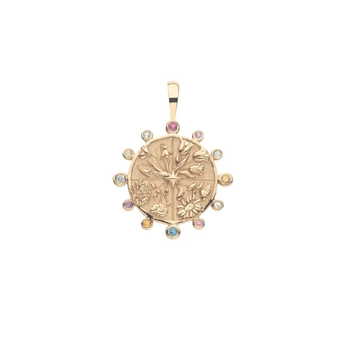 Necklaces Jane Win Jane Win HOPE Petite Embellished Coin Pendant Necklace