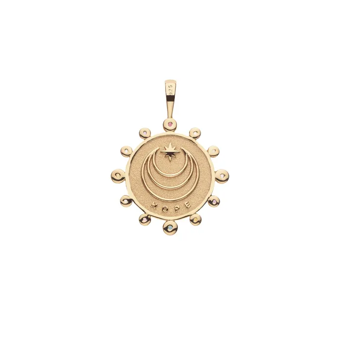 Necklaces Jane Win Jane Win HOPE Petite Embellished Coin Pendant Necklace