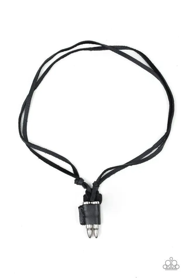 Necklaces Paparazzi Jewelry Paparazzi Necklace Dodge a Bullet Black