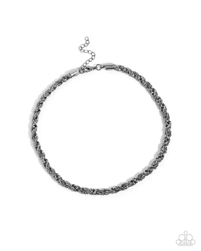 Necklaces Paparazzi Jewelry Paparazzi Necklace Edgy Etching Black