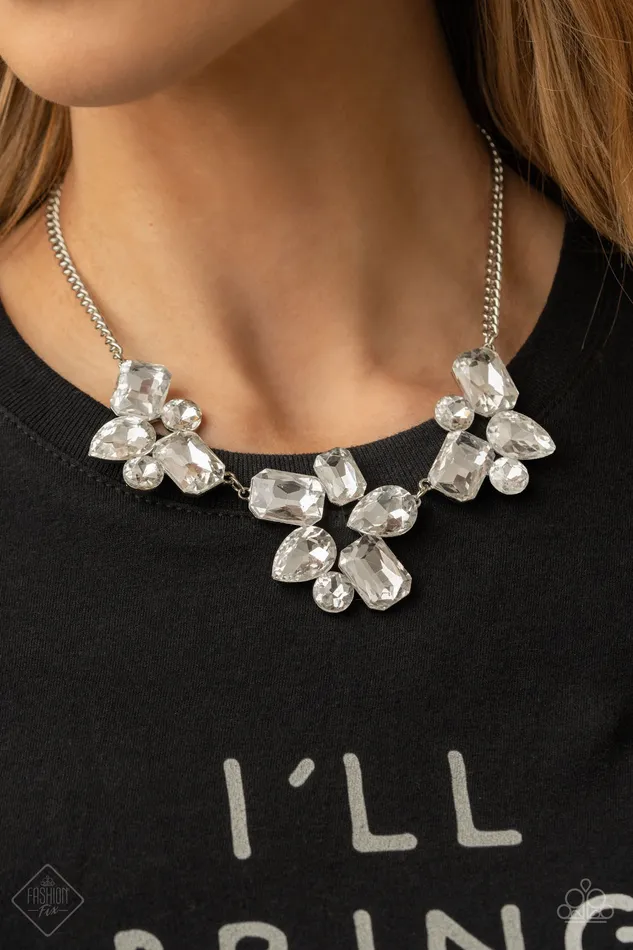 Necklaces Paparazzi Jewelry Paparazzi Necklace Fashion Fix March 2021 Galactic Goddess White