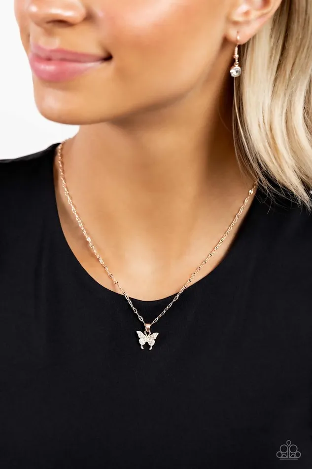 Necklaces Paparazzi Jewelry Paparazzi Necklace HighFlying Hangout Rose Gold