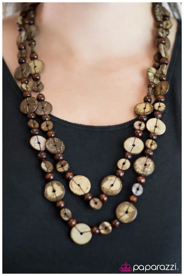 Necklaces Paparazzi Jewelry Paparazzi Necklace Into The Woods Brown