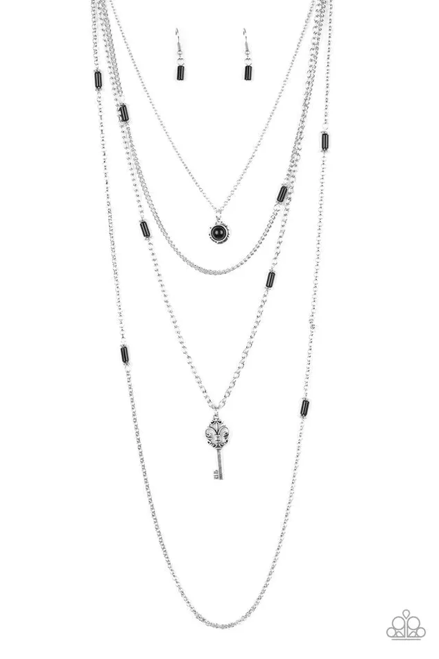 Necklaces Paparazzi Jewelry Paparazzi Necklace Key Keynote Black