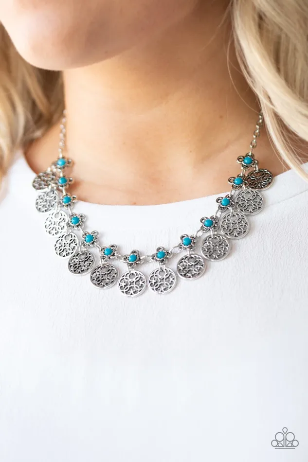 Necklaces Paparazzi Jewelry Paparazzi Necklace Mandala Movement Blue