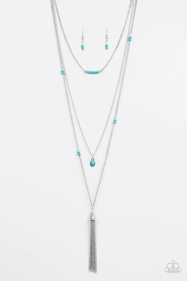 Necklaces Paparazzi Jewelry Paparazzi Necklace SANDSTONE Castles Blue