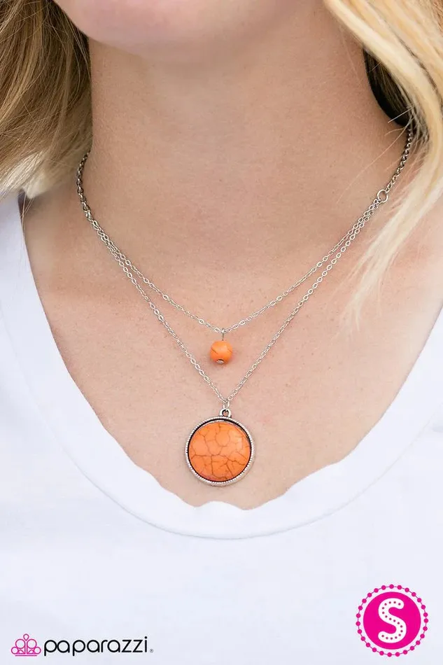 Necklaces Paparazzi Jewelry Paparazzi Necklace Sandstone Skies Orange