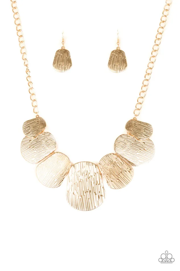 Necklaces Paparazzi Necklace CAVE The Day Gold Paparazzi Jewelry