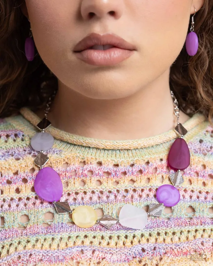 Necklaces Paparazzi Necklace Reflective Redux Purple Paparazzi Jewelry