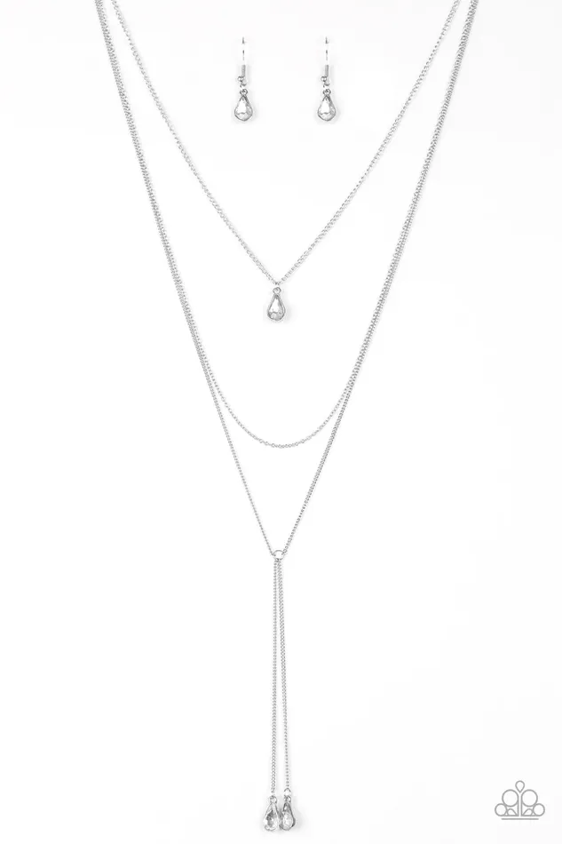 Necklaces Paparazzi Necklace Typhoon Shimmer White Paparazzi Jewelry