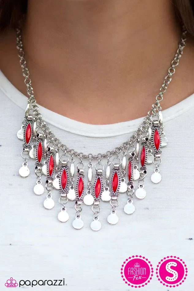 Necklaces Paparazzi Necklace Wonderfully Wild Red Paparazzi Jewelry