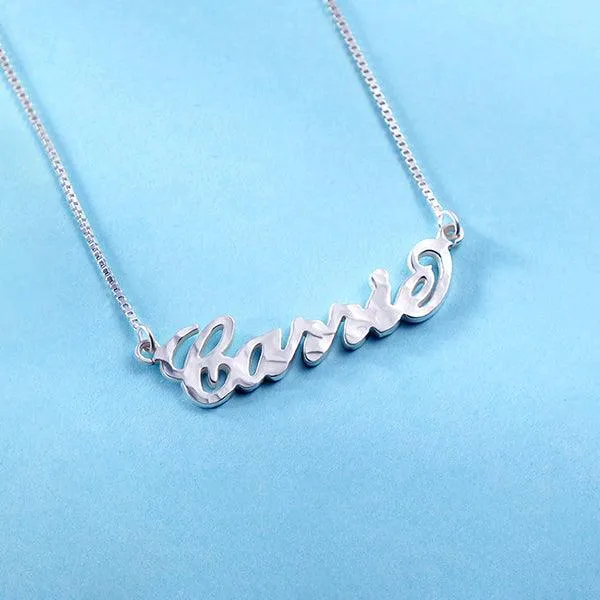 Necklaces Personalized Hammered Name Necklace Pure Silver Belbren