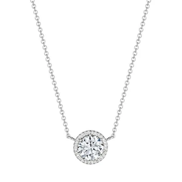Necklaces Tacori Tacori 14K White Gold Classic Diamond Bloom Pendant Mount Necklace 16 inch 55mm