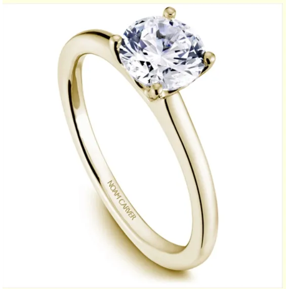 Noam Carver Rings 14K Yellow Gold Round Solitaire Mount Ring