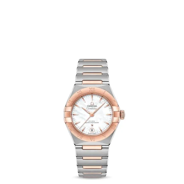 Omega Bracelets Omega Constellation 29mm Watch Ref 13120292005001 White Mother of Pearl Index Dial 18K Rose Gold Bezel Two Tone Stainless Steel 18K Rose Gold Bracelet Omega Bracelets Omega Constellation 29mm Watch Ref 13120292005001 White Mother of Pearl Index Dial 18K Rose Gold Bezel Two Tone Stainless Steel 18K Rose Gold Bracelet