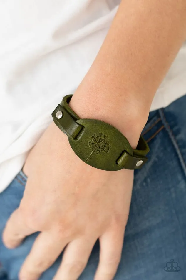 Paparazzi Bracelet All Fine and DANDELION Green Paparazzi Jewelry Bracelets