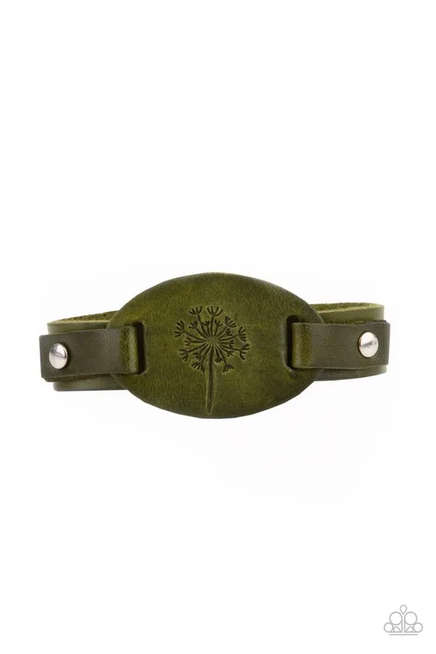 Paparazzi Bracelet All Fine and DANDELION Green Paparazzi Jewelry Bracelets