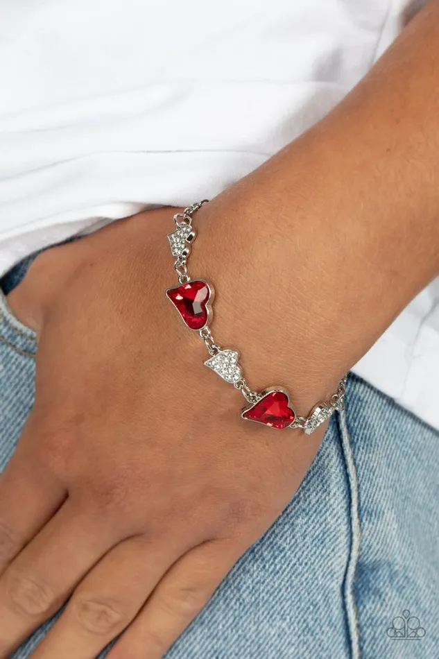 Paparazzi Bracelet Cluelessly Crushing Red Paparazzi Jewelry Bracelets