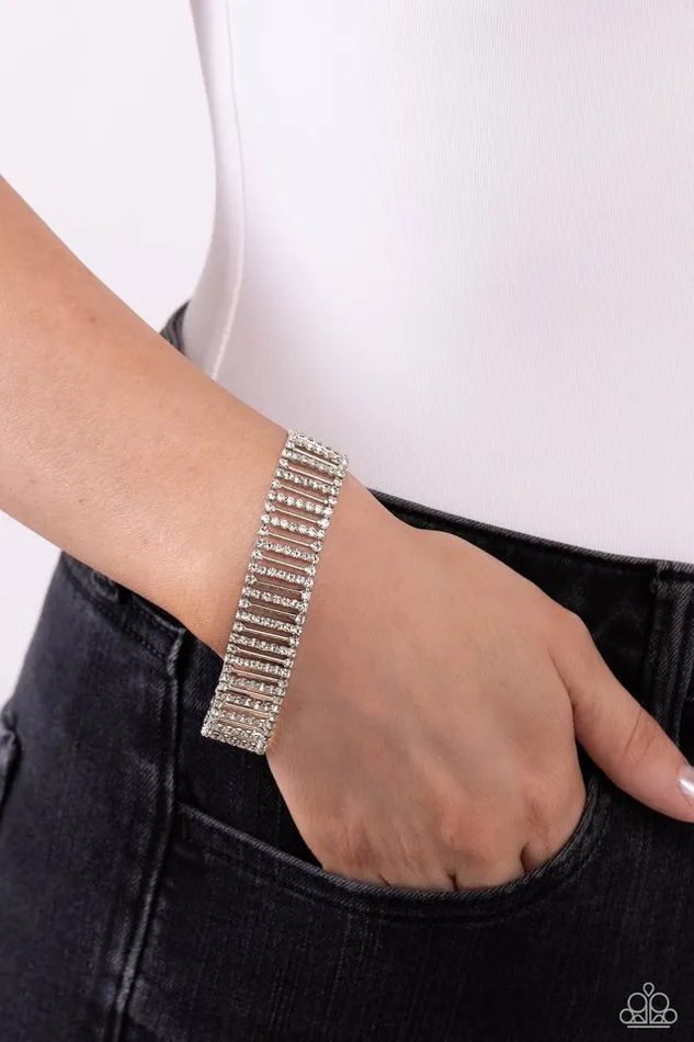 Paparazzi Bracelet Elusive Elegance White Paparazzi Jewelry Bracelets