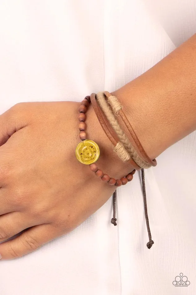 Paparazzi Bracelet Existential Earth Child Yellow Paparazzi Jewelry Bracelets