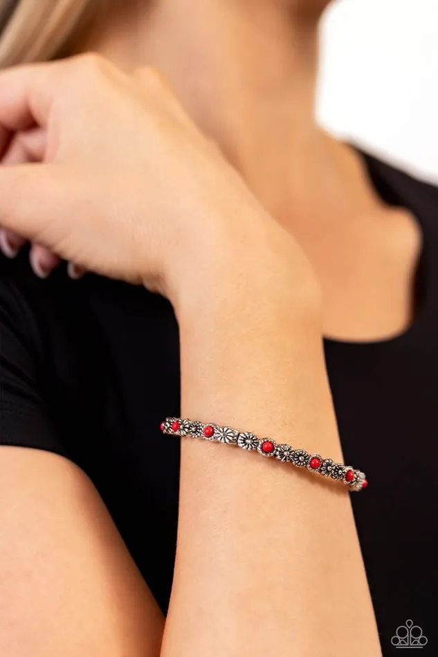 Paparazzi Bracelet Floral Fast Lane Red Paparazzi Jewelry Bracelets