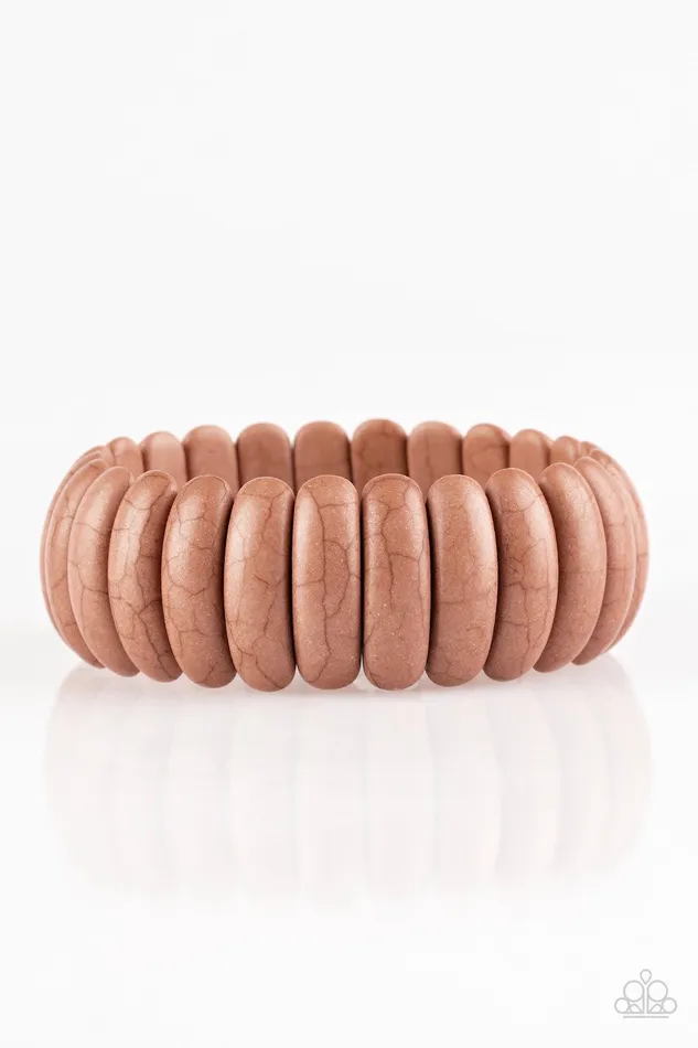 Paparazzi Bracelet Peacefully Primal Brown Paparazzi Jewelry Bracelets