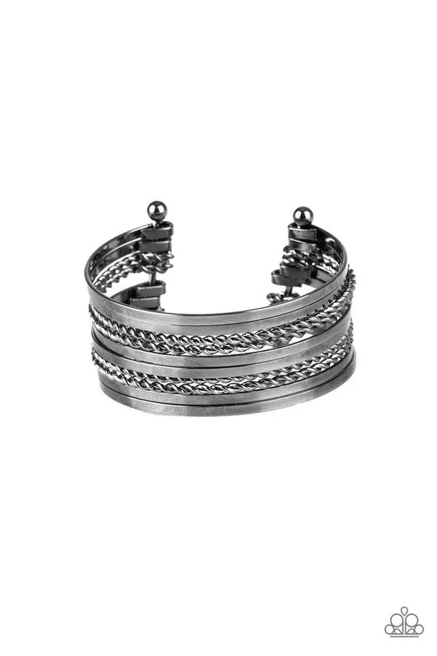 Paparazzi Bracelet Perfectly Patterned Black Paparazzi Jewelry Bracelets