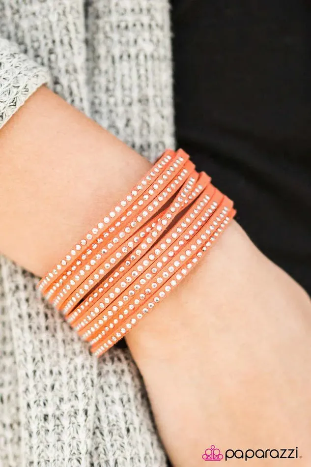 Paparazzi Bracelet Rebel Romance Orange Paparazzi Jewelry Bracelets