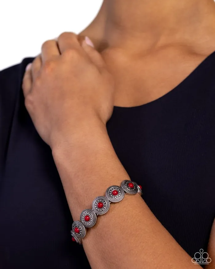 Paparazzi Bracelet Welcome to the Color Wheel Red Paparazzi Jewelry Bracelets