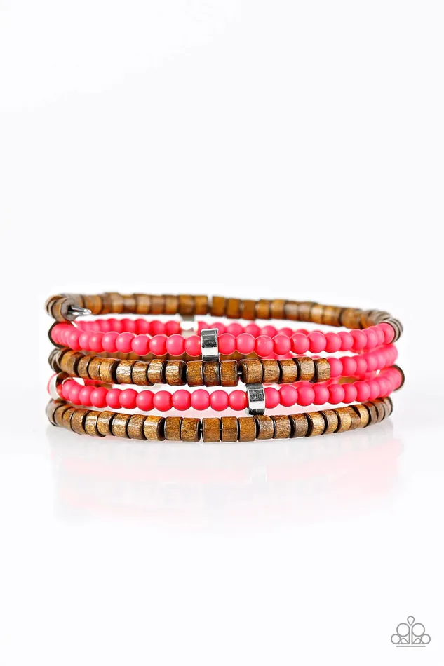Paparazzi Bracelet Who WOOD Of Thought Pink Paparazzi Jewelry Bracelets