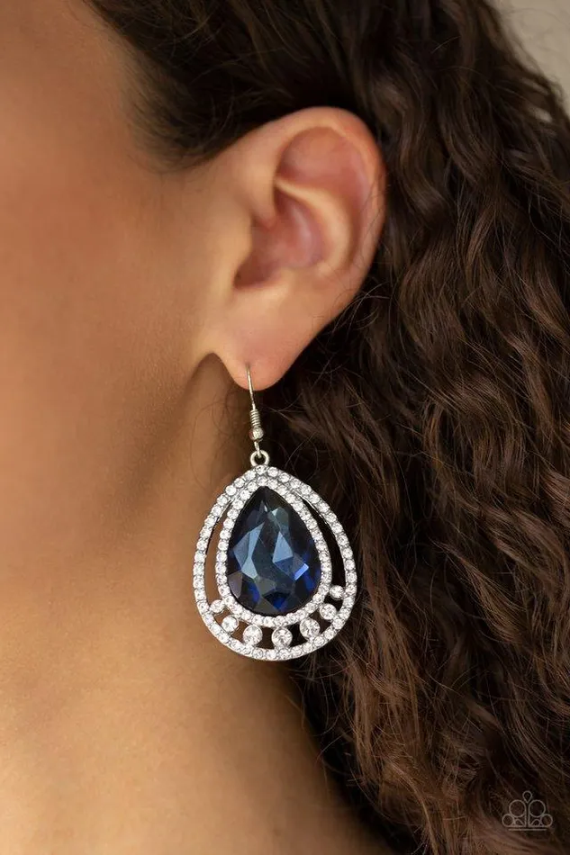 Paparazzi Earring All Rise For Her Majesty Blue Paparazzi Jewelry Earrings