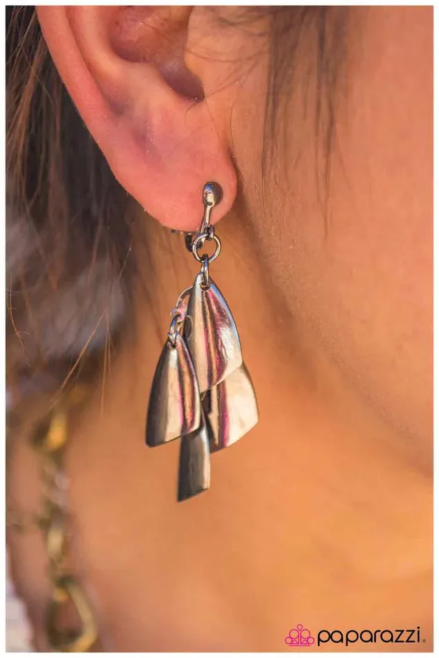 Paparazzi Earring Careless Whispers Black Paparazzi Jewelry Earrings