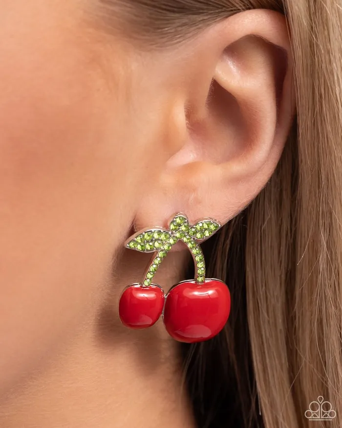 Paparazzi Earring Charming Cherries Red Paparazzi Jewelry Earrings