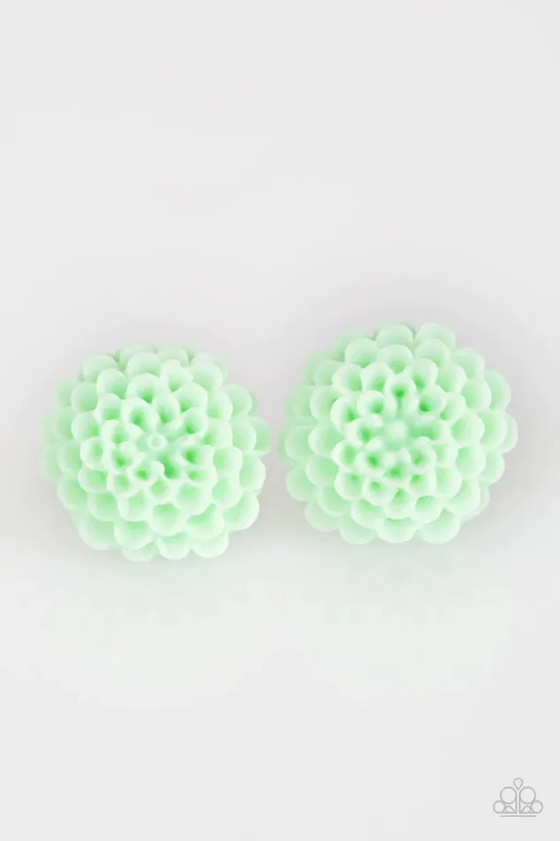 Paparazzi Earring Dandelion Demure Green Paparazzi Jewelry Earrings