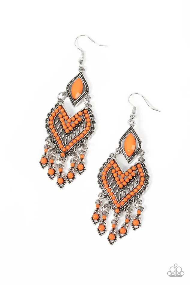 Paparazzi Earring Dearly Debonair Orange Paparazzi Jewelry Earrings Paparazzi Earring Dearly Debonair Orange Paparazzi Jewelry Earrings