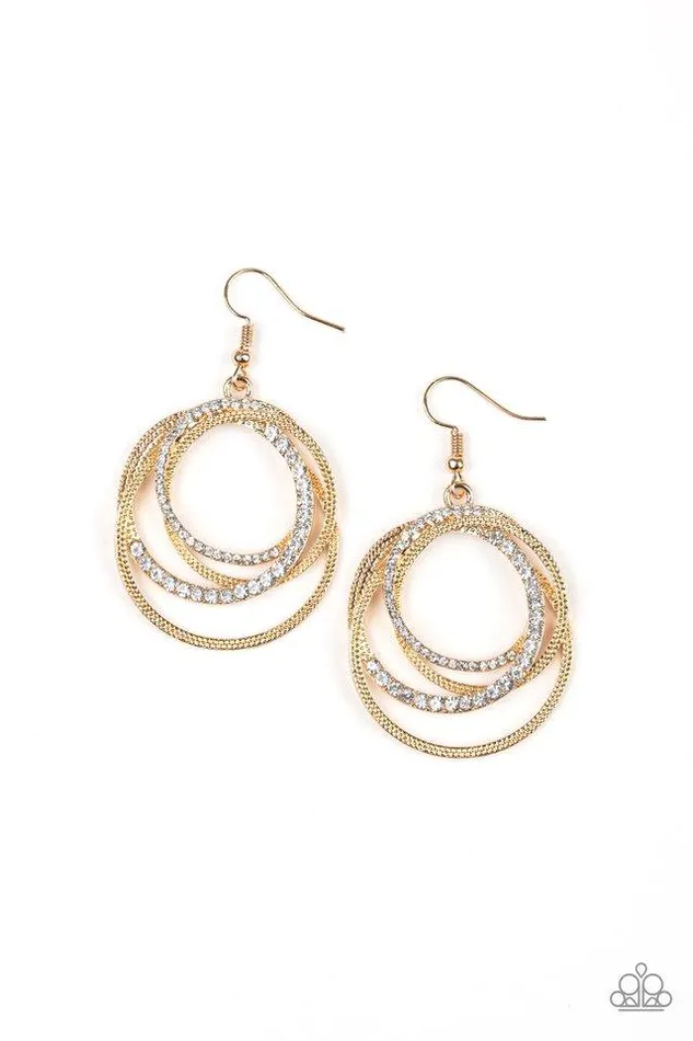 Paparazzi Earring Elegantly Entangled Gold Paparazzi Jewelry Earrings