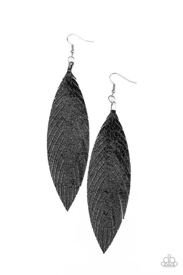 Paparazzi Earring Feather Fantasy Black Paparazzi Jewelry Earrings Paparazzi Earring Feather Fantasy Black Paparazzi Jewelry Earrings