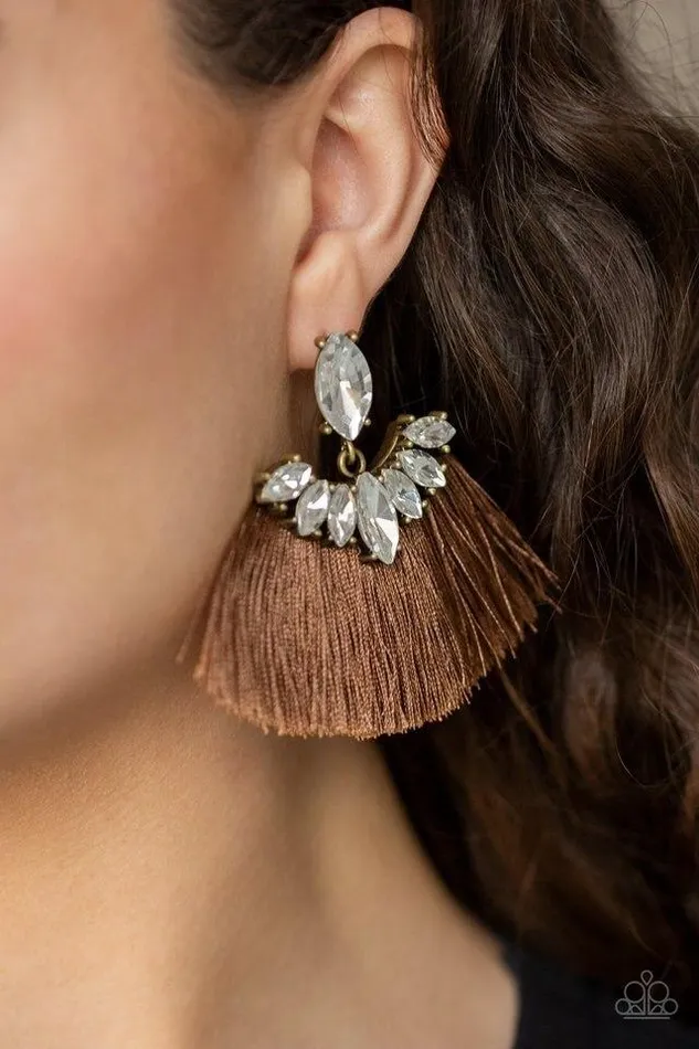 Paparazzi Earring Formal Flair Brown Paparazzi Jewelry Earrings