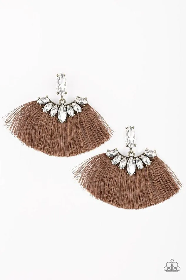 Paparazzi Earring Formal Flair Brown Paparazzi Jewelry Earrings