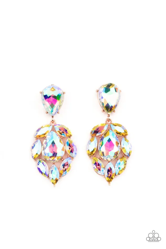 Paparazzi Earring Galactic GoGetter Copper Paparazzi Jewelry Earrings