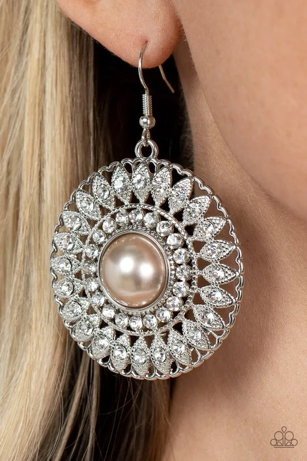 Paparazzi Earring Glorified Glitz Brown Paparazzi Jewelry Earrings